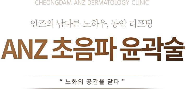 CHEONGDAM ANZ DERMATOLOGY CLINIC 안즈의 남다른 노하우, 동안 리프팅 ANZ 초음파 윤곽술 노화의 공간을 닫다